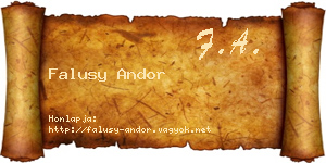 Falusy Andor névjegykártya