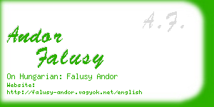 andor falusy business card